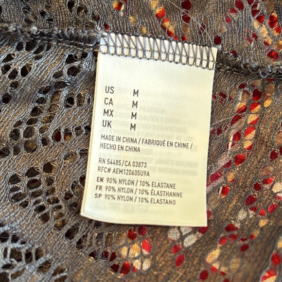 American Eagle Women's Black Lace Top Vintage Whimsigoth Dark Lace - Picture 6 of 6